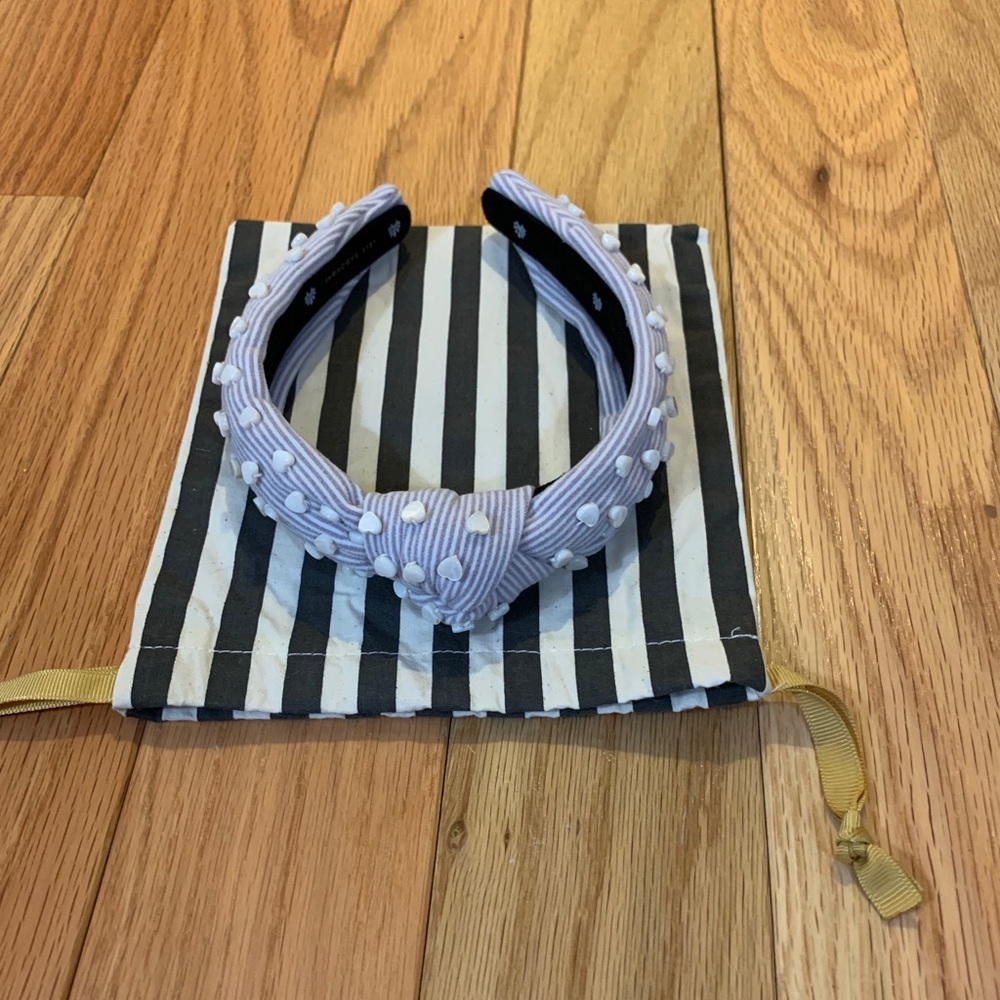 Lele Sadoughi-  LAVENDER SEERSUCKER SLIM HEADBAND